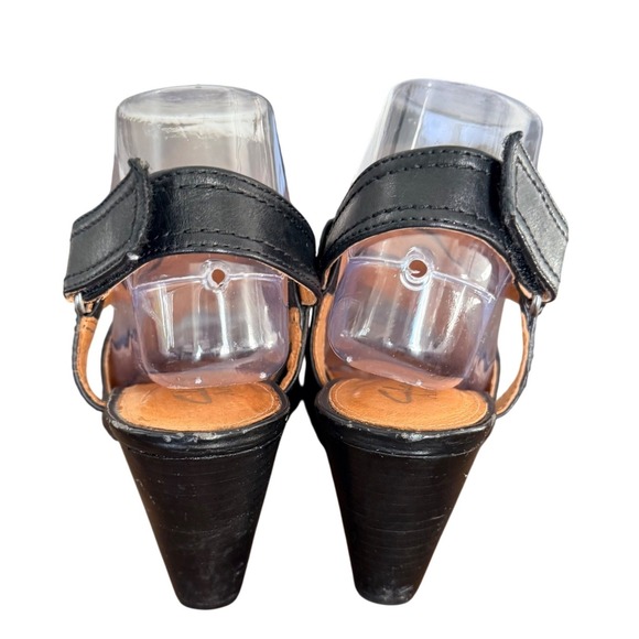 Clarks Black Leather Crisscross Peep Toe Slingback Heels Women Size 8 - Picture 6 of 8